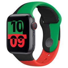 Apple Sport Band für Apple Watch Series 1 bis 9 / SE (38/40/41 mm) | Series 10 (42 mm) - Größe M/L - Black Unity