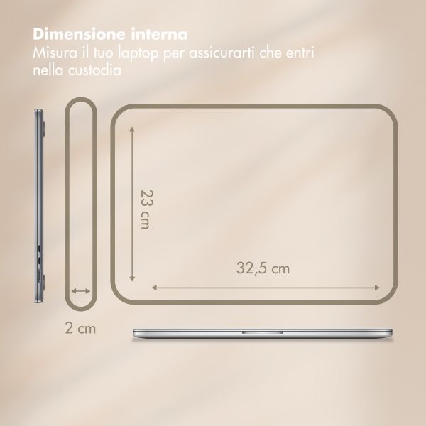 Selencia Cord Laptop Hülle 13-14 Zoll - Laptop Sleeve - Beige