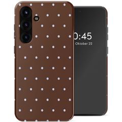 Selencia Vivid Back Cover Samsung Galaxy S25 FE - Happy Dots Chocolate