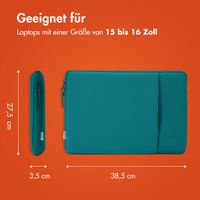 imoshion Laptop Hülle 15-16 Zoll - Laptop Sleeve mit Fach - Petrol Green