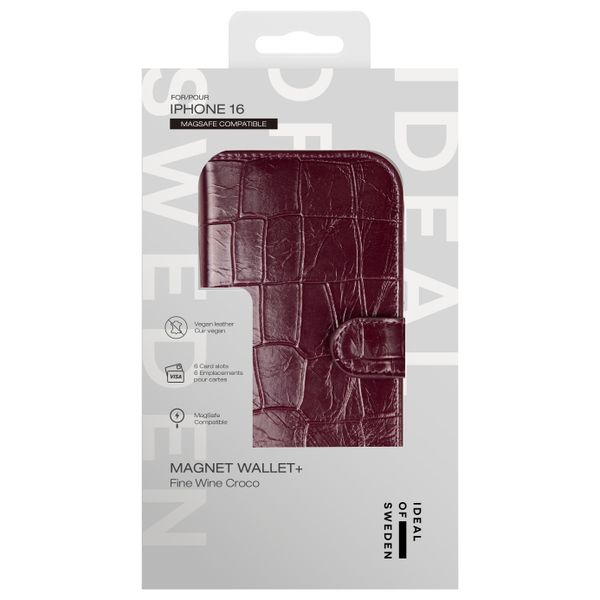 iDeal of Sweden Magnet Wallet+ Klapphülle Apple iPhone 16 - Fine Wine