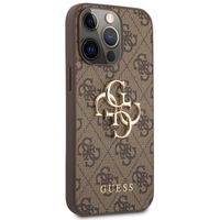 Guess 4G Metal Logo Back Cover für das iPhone 13 Pro - Braun