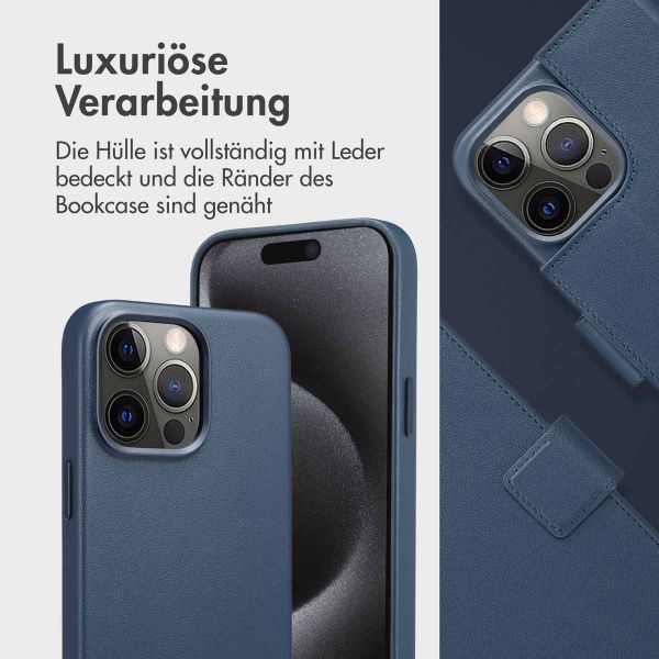 Accezz 2-in-1 Klapphülle aus Leder mit MagSafe Apple iPhone 15 Pro Max - Nightfall Blue
