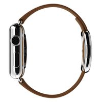 Apple Leather Band Modern Buckle für die Apple Watch Series 1 bis 9 / SE (38/40/41 mm) | Series 10 (42 mm) - Größe M - Braun