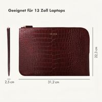 Selencia Croco Laptop Hülle 13 Zoll - Laptop Sleeve - Burgundy