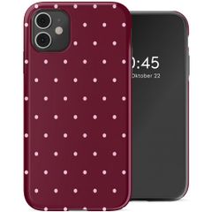 Selencia Vivid Back Cover Apple iPhone 11 - Happy Dots Burgundy