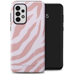 Selencia Vivid Tough Back Cover für das Samsung Galaxy A33 - Colorful Zebra Old Pink