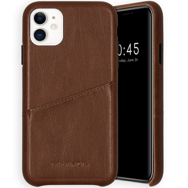 Selencia Vayu Veganes Leder-Backcover Braun für das iPhone 11