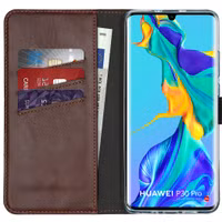 Selencia Echtleder Klapphülle Huawei P30 Pro - Braun