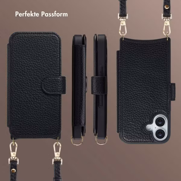 Selencia Riva Bookcase mit MagSafe und Handgelenkband Apple iPhone 17 - Schwarz