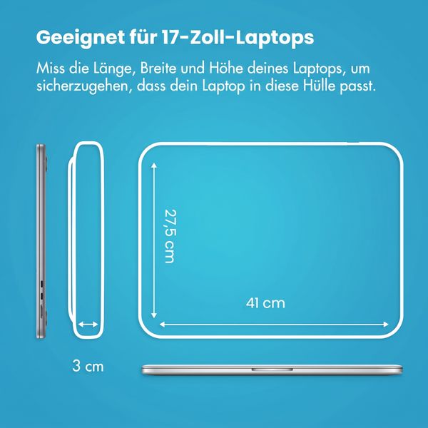 imoshion Laptop Hülle mit Staufach 17 Zoll - Laptop Sleeve - Schwarz