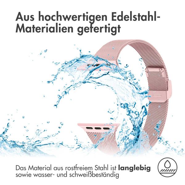 imoshion Milanaise Faltarmband für Apple Watch Series 1 t/m 9 / SE (38/40/41 mm) | Series 10 / 11 (42 mm) - Rosa