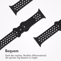 imoshion Silikon Sport⁺ Armband für  Apple Watch Series 1 - 9 / SE (38/40/41 mm) | Series 10 / 11 (42 mm) - Größe M/L - Schwarz