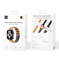 WiWu Vintage Lederarmband für das  Apple Watch Series 1 t/m 11 / SE / Ultra (44/45/46/49 mm) - lichtbruin