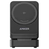 Anker MagGo | 3-in-1 Faltbare kabellose Ladestation - 15 Watt - Kompatibel mit MagSafe und Qi2 - Schwarz