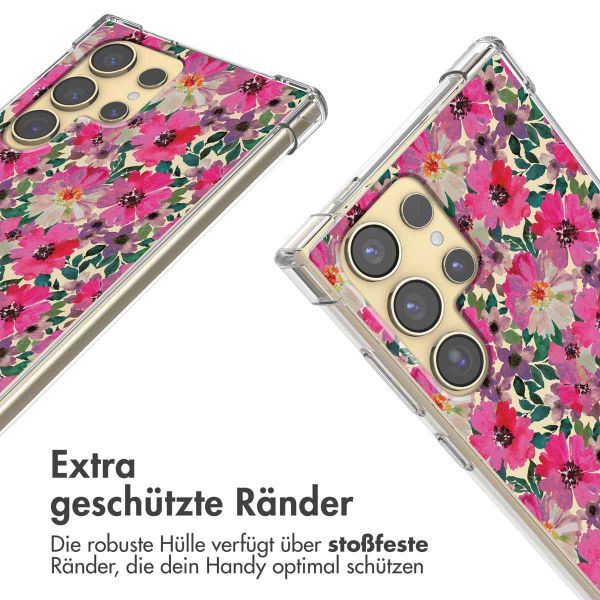 imoshion Design Hülle mit Band für das Samsung Galaxy S24 Ultra - Flower Water