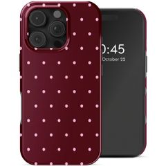 Selencia Vivid Back Cover Apple iPhone 16 Pro Max - Happy Dots Burgundy