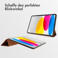 Accezz Leder Trifold Klaphülle Apple iPad 11 (2025) 11 Zoll A16 / iPad 10 (2022) 10.9 Zoll - Cognac