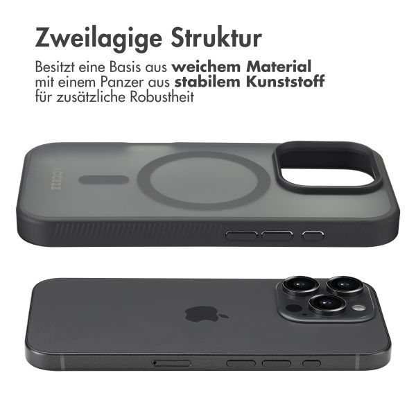 Accezz Rugged Frosted Back Cover mit MagSafe Apple iPhone 16 Pro - Schwarz