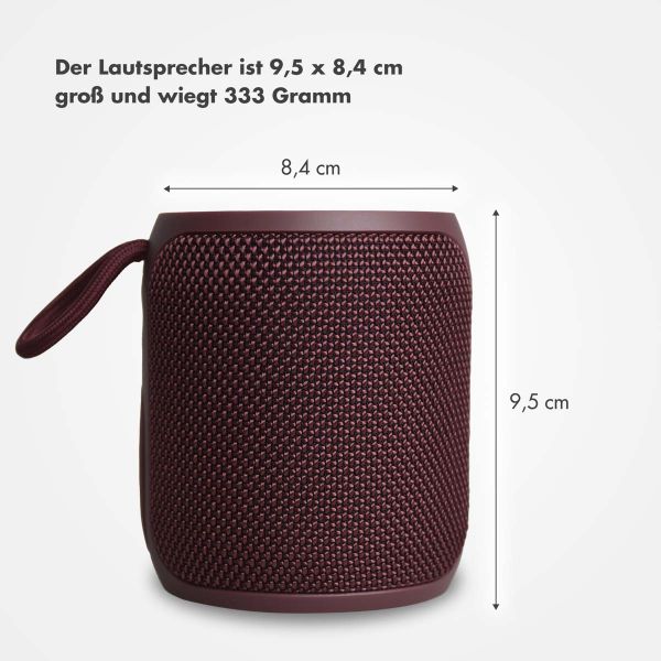 Selencia AquaPlay Bluetooth-Lautsprecher - Drahtloser Lautsprecher - Wasserdicht - Bordeaux