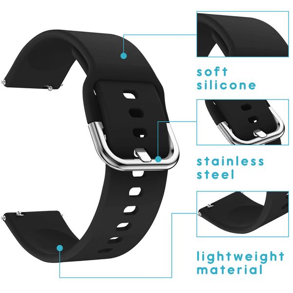 imoshion Silikonband für das  Samsung Galaxy Watch 4 / 5 / 6 / 7 / FE (20 mm) - Schwarz