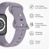 imoshion Silikon-Armband⁺ für  Apple Watch Series 1 t/m 11 / SE / Ultra (44/45/46/49 mm) - Größe M/L - Lavender