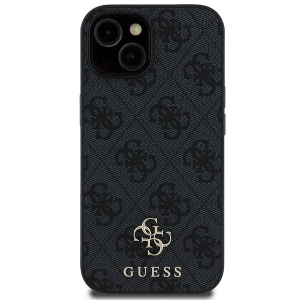 Guess 4G Metal Logo Back Cover MagSafe für das iPhone 15 - Schwarz