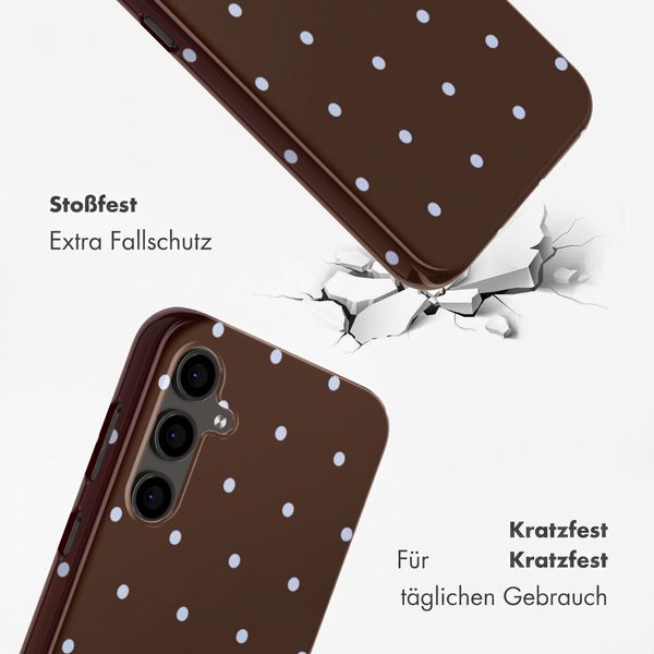 Selencia Vivid Back Cover Samsung Galaxy S24 FE - Happy Dots Chocolate