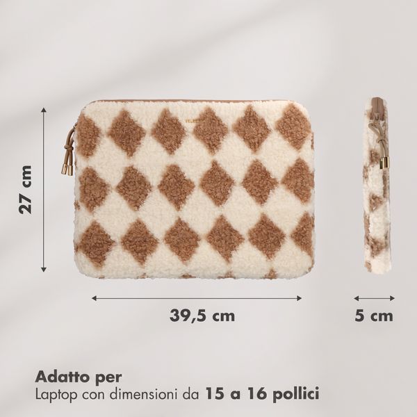 Selencia Teddy Laptop Hülle 15-16 Zoll - Laptop Sleeve - Checks