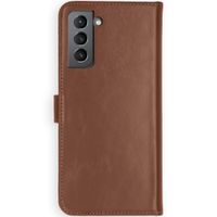 Selencia Echtleder Klapphülle Samsung Galaxy S21 Plus - Hellbraun