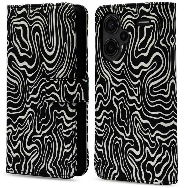 imoshion Design Klapphülle für das Xiaomi Redmi Note 13 Pro Plus (5G) - Black And White