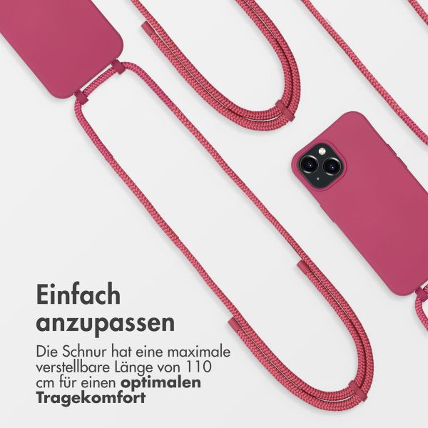 imoshion Color Backcover mit abnehmbarem Handykette und MagSafe Apple iPhone 15 - Raspberry