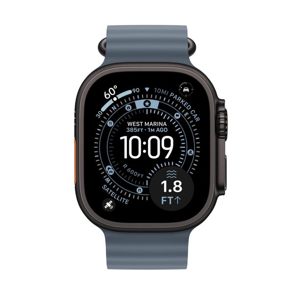 Apple Ocean Armand für das  Apple Watch Series 1 t/m 11 / SE / Ultra (44/45/46/49 mm) - Anchor Blue / Black Titanium