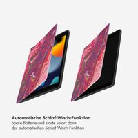 Selencia Vivid Klapphülle Apple iPad 9 (2021) 10.2 Zoll / iPad 8 (2020) 10.2 Zoll / iPad 7 (2019) 10.2 Zoll - Marble Plum