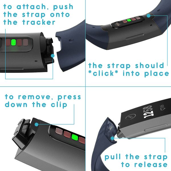 imoshion Silikonband für das  Fitbit Charge 3 / 4 - Dunkelblau