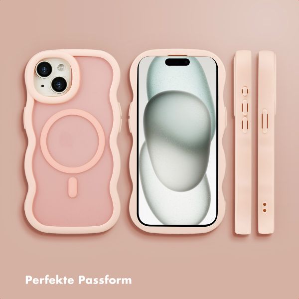 Selencia Wavy Backcover mit MagSafe Apple iPhone 15 - Soft Pink