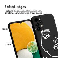 imoshion Design Hülle Samsung Galaxy A13 (5G) / A04s - Line Art Woman Black