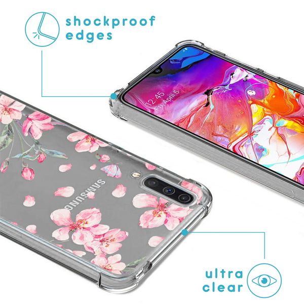 imoshion Design Hülle mit Band Samsung Galaxy A70 - Blossom Watercolor