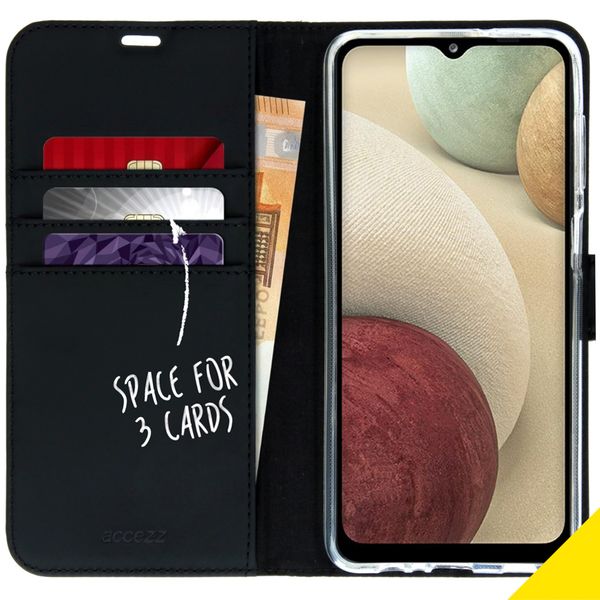 Accezz Wallet TPU Klapphülle Samsung Galaxy A12 - Schwarz