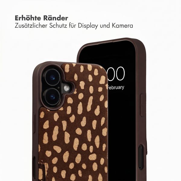 Selencia Nova Echtleder Backcover mit Kartenhalter Apple iPhone 16 - Fawn Chic