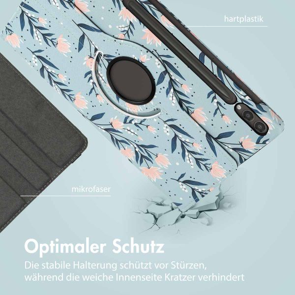 imoshion 360° drehbare Design Klapphülle für das Samsung Galaxy Tab S10 Plus / Tab S9 Plus / Tab S9 FE Plus - Flowers