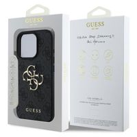 Guess 4G Metal Logo Back Cover Apple iPhone 16 Pro Max - Schwarz