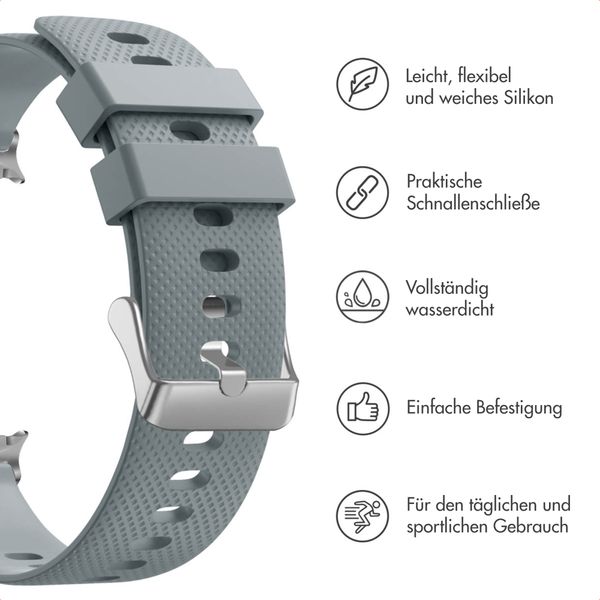 imoshion Flexibles Silikonarmband für das Samsung Galaxy Watch 8 (Classic) - 40 / 44 / 46mm - Grau