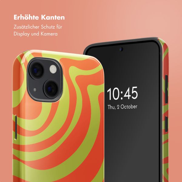 Selencia Vivid Rückabdeckung mit MagSafe Apple iPhone 13 - Wavy Swirl Orange Fern