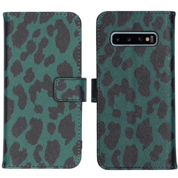 imoshion Design TPU Klapphülle Samsung Galaxy S10 - Green Leopard