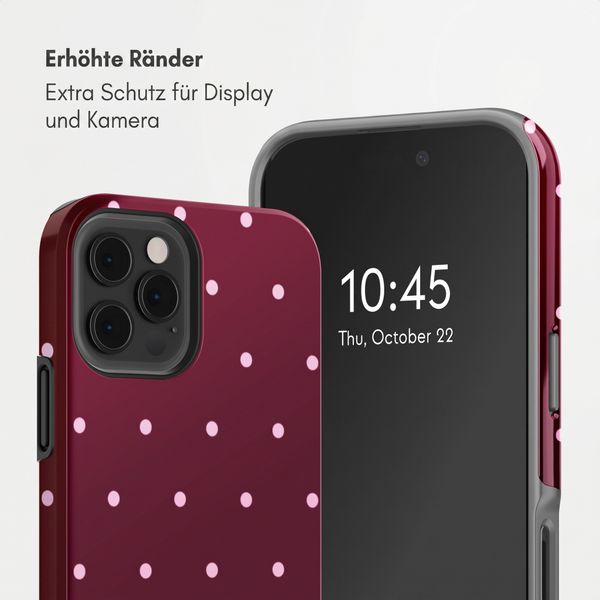 Selencia Vivid Back Cover Apple iPhone 12 (Pro) - Happy Dots Burgundy