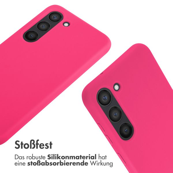 imoshion Silikonhülle mit Band für das Samsung Galaxy S23 - Rosa fluoreszierend