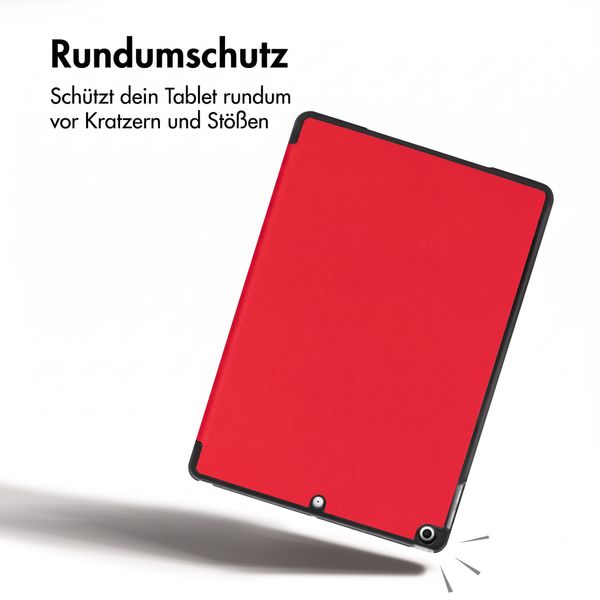 imoshion Trifold Klapphülle Apple iPad 9 (2021) 10.2 Zoll / iPad 8 (2020) 10.2 Zoll / iPad 7 (2019) 10.2 Zoll - Rot