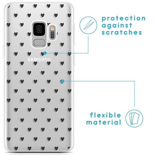 imoshion Design Hülle Samsung Galaxy S9 - Herzen - Schwarz