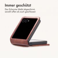 imoshion Luxuriöse Klapphülle Samsung Galaxy Z Flip 8 - Dunkelbraun